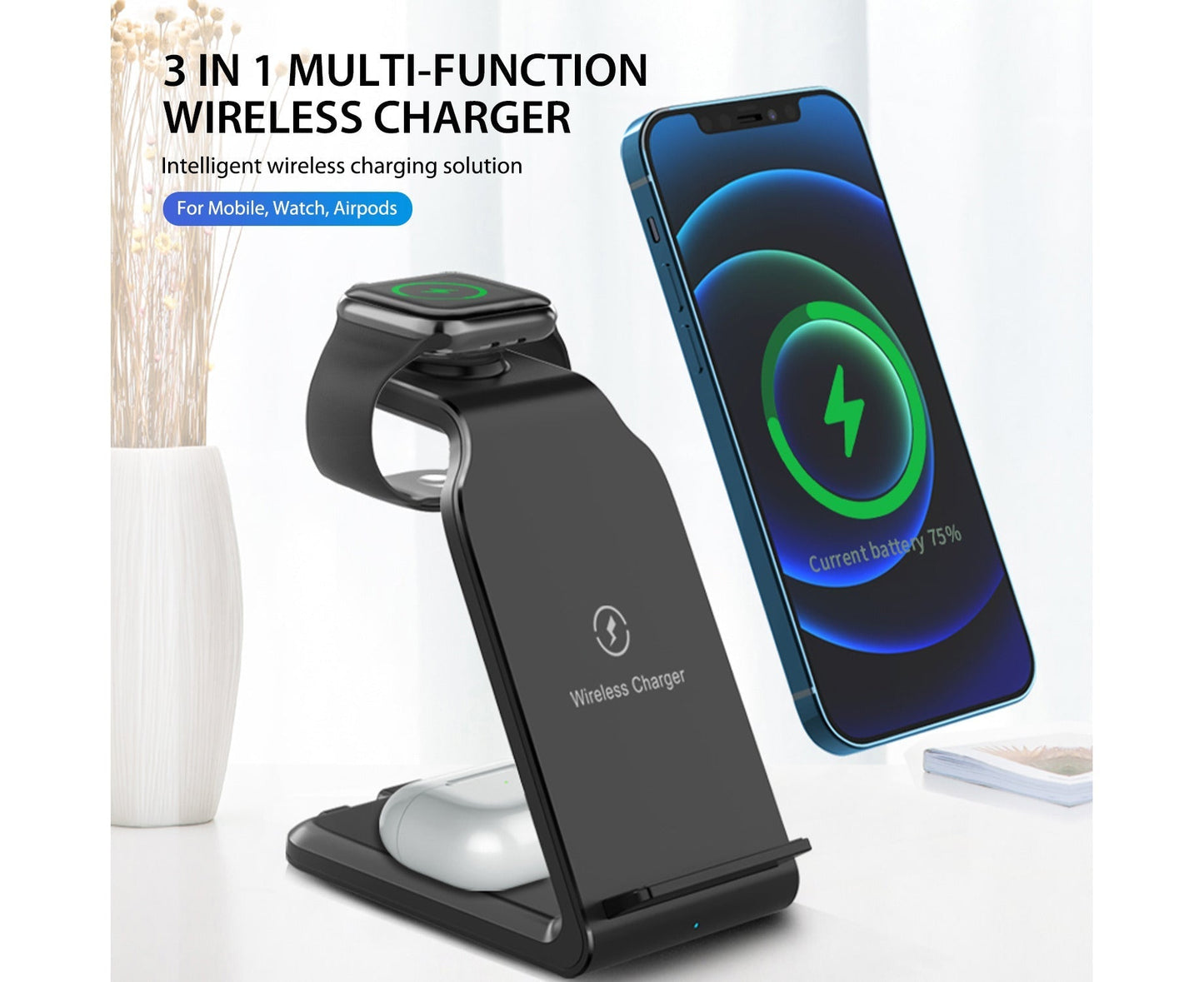 3 in 1 Wireless Charger - Iphone - Airpods - Watch